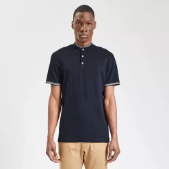 Polo Manches Courtes Piqué Col Mao -Trendy Soldes 1003325 11863 V2