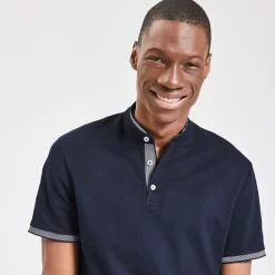 Polo Manches Courtes Piqué Col Mao -Trendy Soldes 1003325 11863 V4