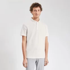 Polo Manches Courtes Col En Twill Boutonné