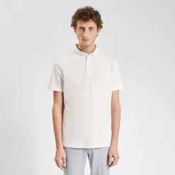 Polo Manches Courtes Col En Twill Boutonné -Trendy Soldes 1003333 10100 V2