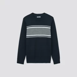 Pull Col Rond Colorblock -Trendy Soldes 1003354 11873 V11