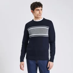 Pull Col Rond Colorblock -Trendy Soldes 1003354 11873 V4