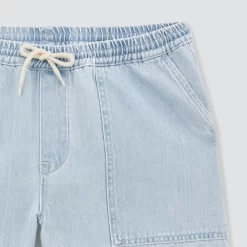 Short En Jean Découpe Poche Platrier -Trendy Soldes 1003410 11234 V8