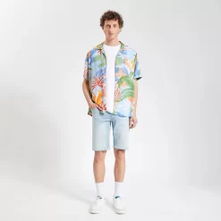 Chemisette Hawaienne Regular Viscose Ecovero -Trendy Soldes 1003523 11000 V5