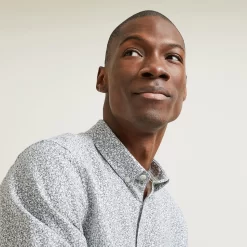 Chemise Regular Imprimé Fleur Coton Lin -Trendy Soldes 1003544 10009 V4