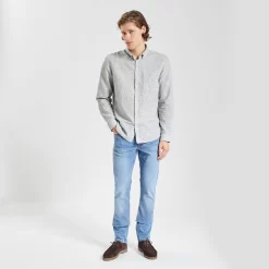 Chemise Regular Imprimé Fleur Coton Lin -Trendy Soldes 1003544 10009 V6