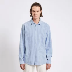 Chemise Regular Rayures Coton Seersucker -Trendy Soldes 1003575 11000 V2