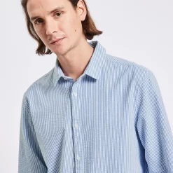 Chemise Regular Rayures Coton Seersucker -Trendy Soldes 1003575 11000 V4