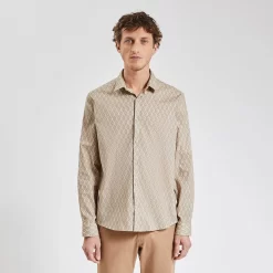 Chemise Regular Micro Geo Coton -Trendy Soldes 1003587 10400 V2
