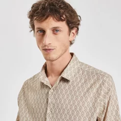 Chemise Regular Micro Geo Coton -Trendy Soldes 1003587 10400 V4