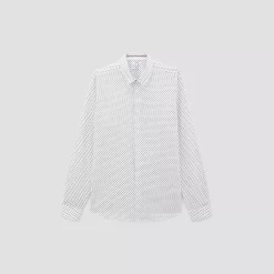 Chemise Slim Imprimé Géométrique Coton Dobby -Trendy Soldes 1003593 10000 V11