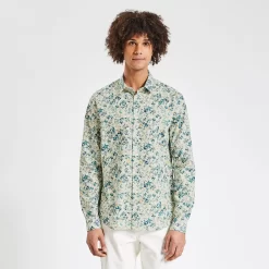 Chemise Slim Imprimé Fleur Coton Biologique