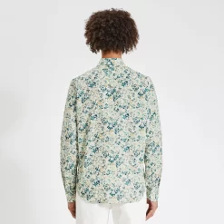 Chemise Slim Imprimé Fleur Coton Biologique -Trendy Soldes 1003594 16023 V3