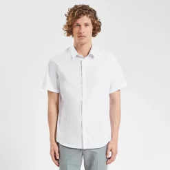 Chemisette Regular Sans Repassage Unie Coton -Trendy Soldes 1003609 10000 V2