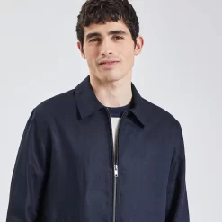 Blouson Col Chemise En Coton Lin -Trendy Soldes 1003614 11893 V4