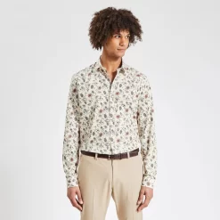 Chemise Slim Imprimé Fleur Coton Biologique