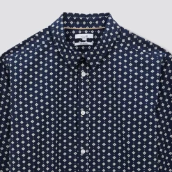 Chemise Slim Imprimé Géométrique Coton -Trendy Soldes 1003619 11214 V8