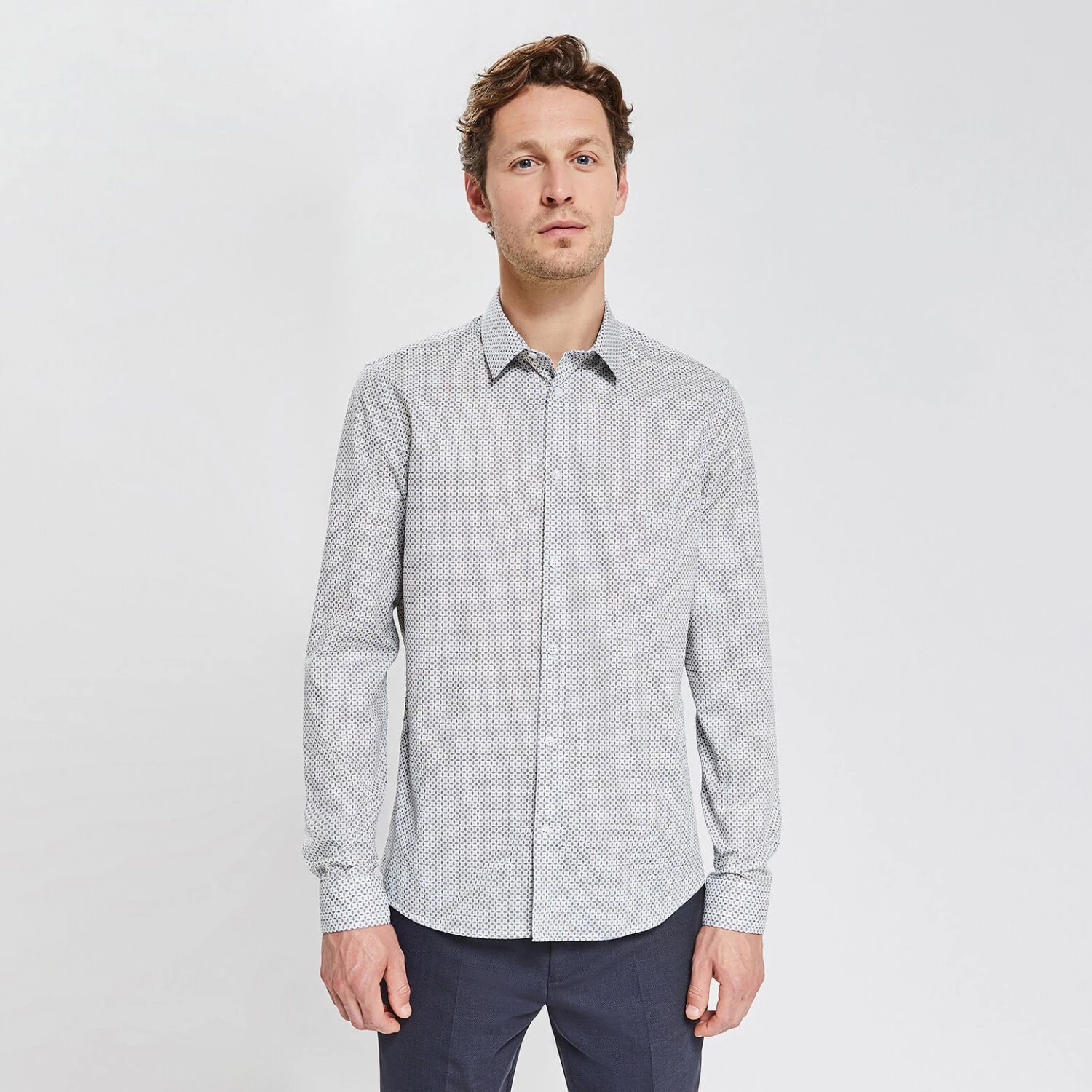 Chemise Slim Imprimé Géométrique Coton 4 Chemise Slim Imprimé Géométrique Coton – Image 4