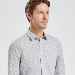 Chemise Slim Imprimé Géométrique Coton 11 Chemise Slim Imprimé Géométrique Coton -Trendy Soldes 1003622 10000 V4