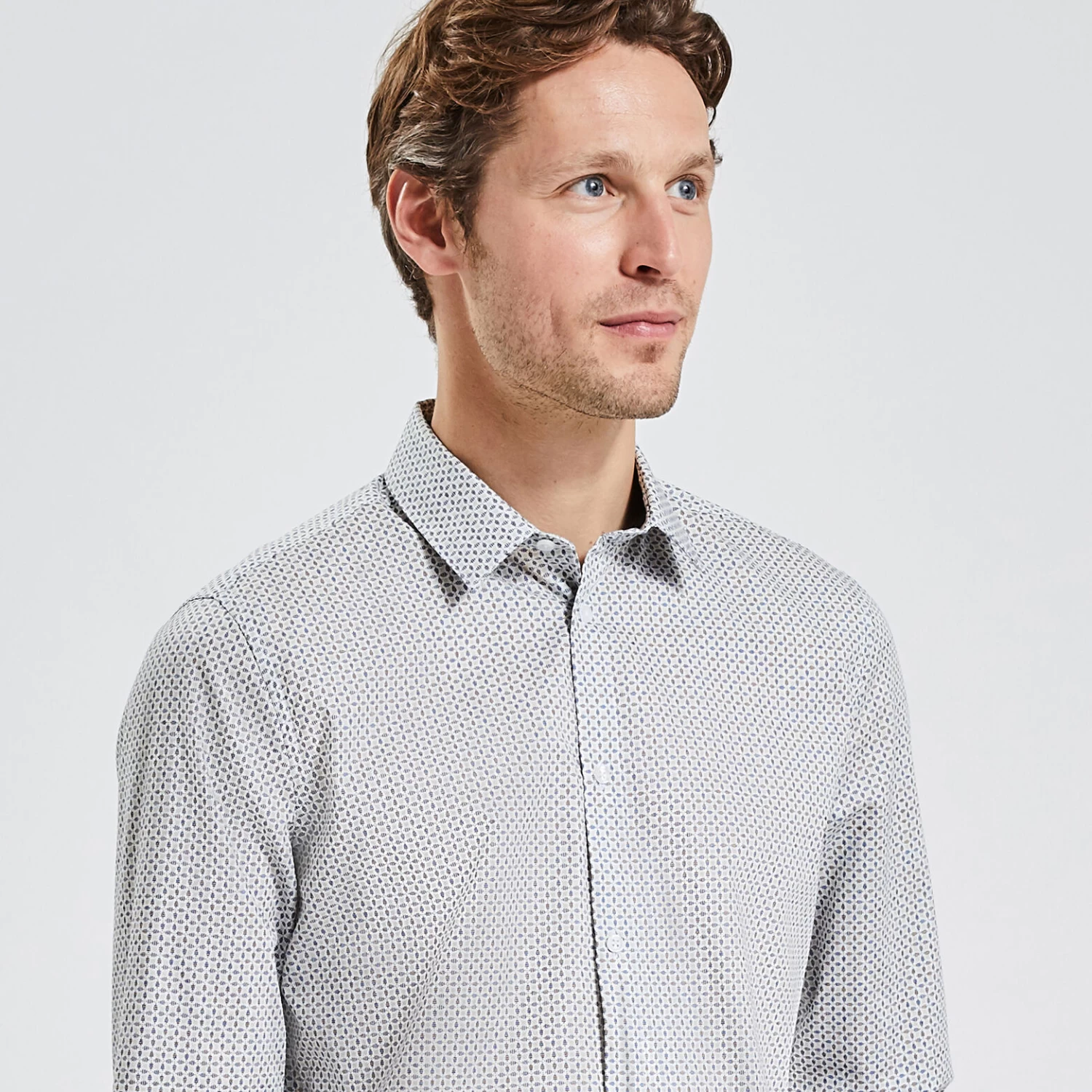 Chemise Slim Imprimé Géométrique Coton 3 Chemise Slim Imprimé Géométrique Coton – Image 3