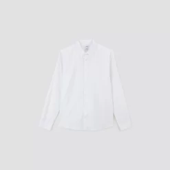 Chemise Slim Oxford Unie Coton -Trendy Soldes 1003690 10000 V11