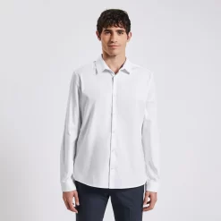 Chemise Slim Oxford Unie Coton -Trendy Soldes 1003690 10000 V2