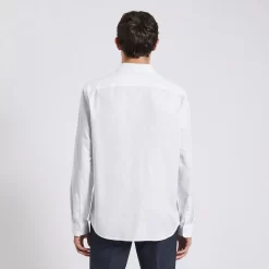 Chemise Slim Oxford Unie Coton -Trendy Soldes 1003690 10000 V3