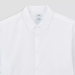 Chemise Slim Oxford Unie Coton -Trendy Soldes 1003690 10000 V8