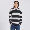 Pull Col Rond à Rayures