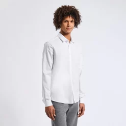 Chemise Slim Unie Coton Texturé