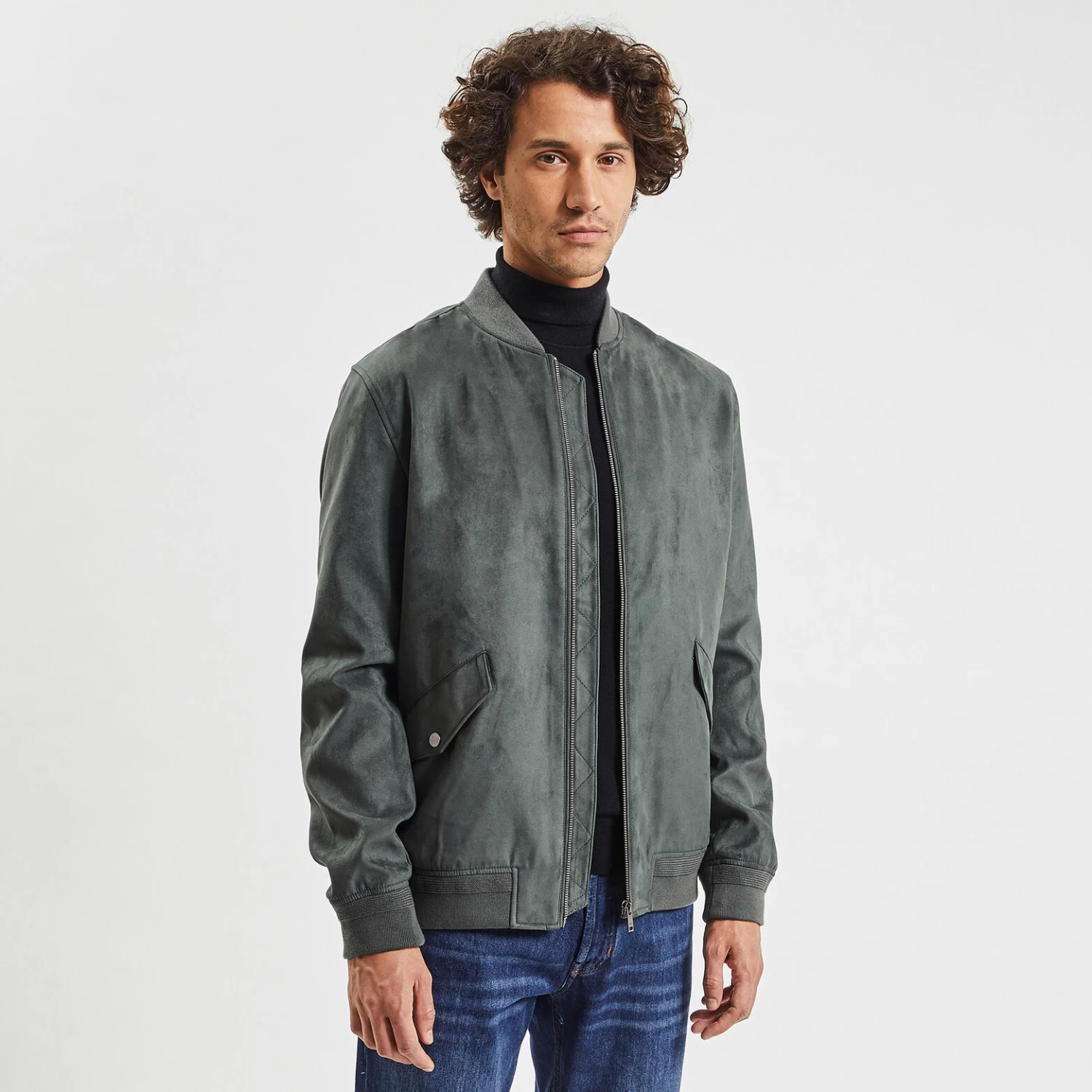Blouson Zippé Aspect Velours 1 Blouson Zippé Aspect Velours