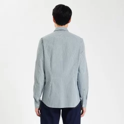 Chemise Slim Rayures Coton Viscose -Trendy Soldes 1003896 16000 V3