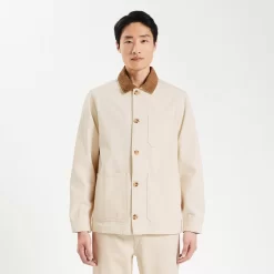 Veste 3 Poches En Coton Col Velours -Trendy Soldes 1004066 10141 V2