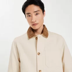 Veste 3 Poches En Coton Col Velours -Trendy Soldes 1004066 10141 V4