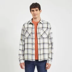 Chemise Regular Carreaux Coton Recyclé Flammé