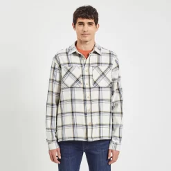 Chemise Regular Carreaux Coton Recyclé Flammé -Trendy Soldes 1004075 10100 V2