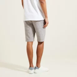 Bermuda En Lin Et Coton Rayé -Trendy Soldes 1004118 11289 V3