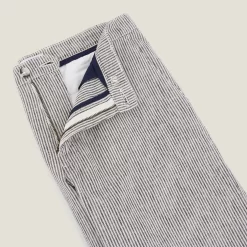 Bermuda En Lin Et Coton Rayé -Trendy Soldes 1004118 11289 V8