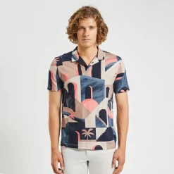 Polo Manches Courtes Imprimé Col Requin -Trendy Soldes 1004128 11299 V2