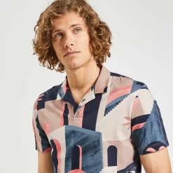 Polo Manches Courtes Imprimé Col Requin -Trendy Soldes 1004128 11299 V4