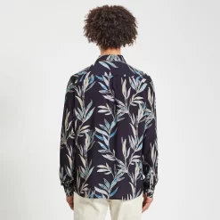 Chemise Slim Imprimé Feuilles Viscose -Trendy Soldes 1004168 11214 V3