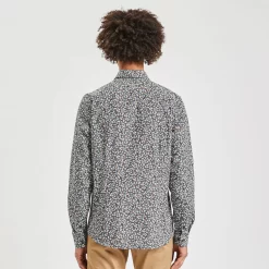 Chemise Slim Imprimé Fleur Coton Biologique -Trendy Soldes 1004257 12527 V3
