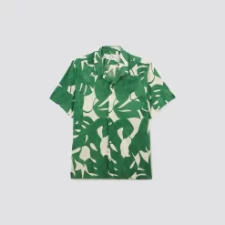 Chemisette Hawaïenne Regular Feuilles Coton Biolog -Trendy Soldes 1004456 16600 V11