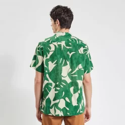 Chemisette Hawaïenne Regular Feuilles Coton Biolog -Trendy Soldes 1004456 16600 V3