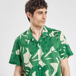 Chemisette Hawaïenne Regular Feuilles Coton Biolog -Trendy Soldes 1004456 16600 V4