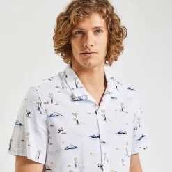 Chemisette Regular Imprimé Paysages Coton Flammé -Trendy Soldes 1004488 10100 V4