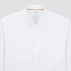 Chemise Slim Unie Stay Black/white Coton -Trendy Soldes 720130 9010 V8