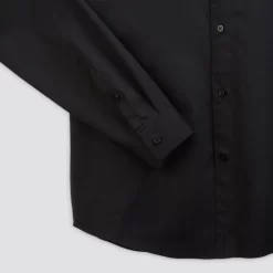 Chemise Slim Unie Stay Black/white Coton -Trendy Soldes 720130 9020 V9