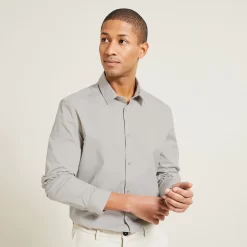 Chemise Slim Unie Coton Biologique Stretch