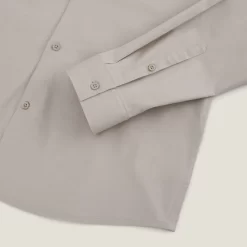 Chemise Slim Unie Coton Biologique Stretch -Trendy Soldes 726637 10101 V8